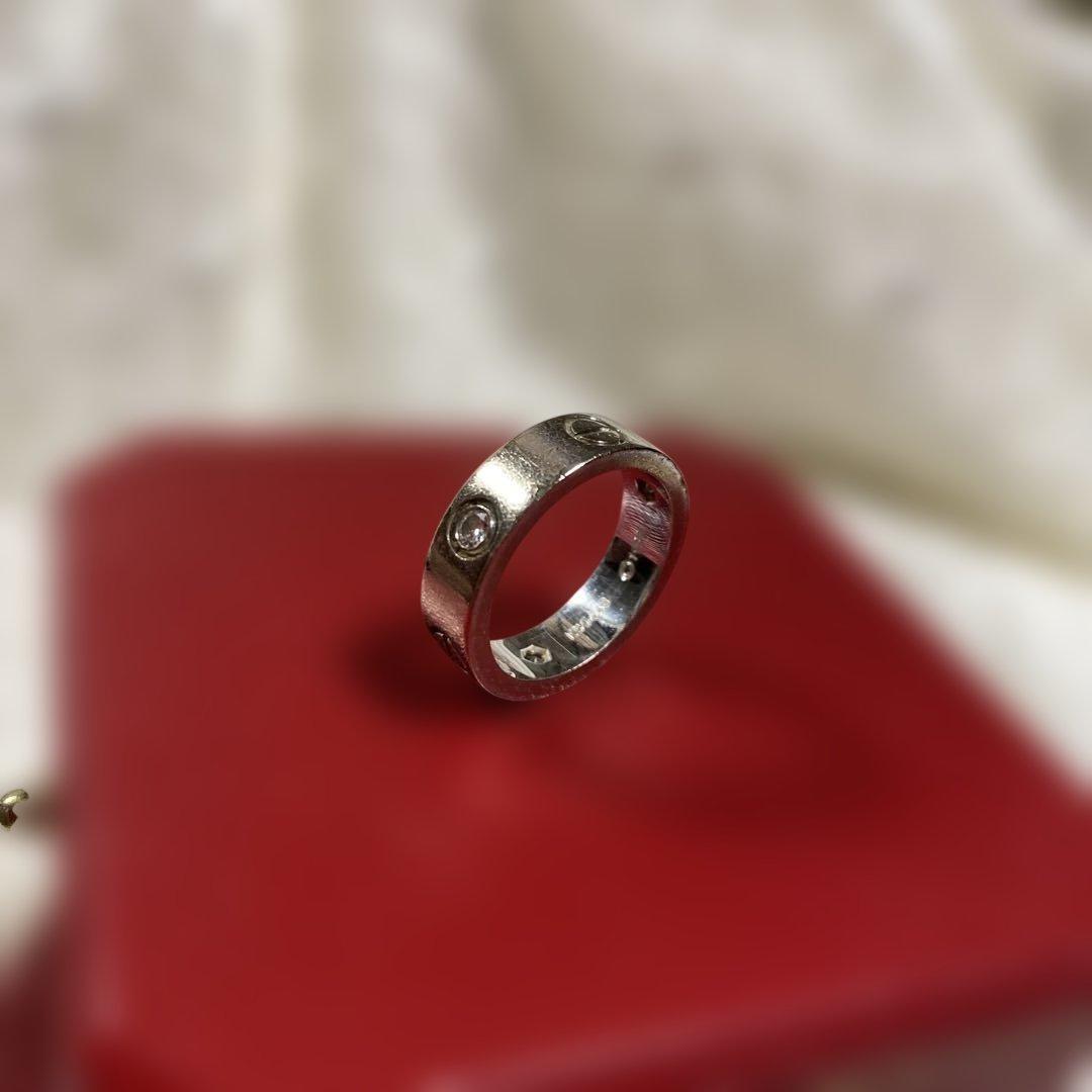 Cartier ラブリングハーフダイヤホワイトゴールド#53（13号）