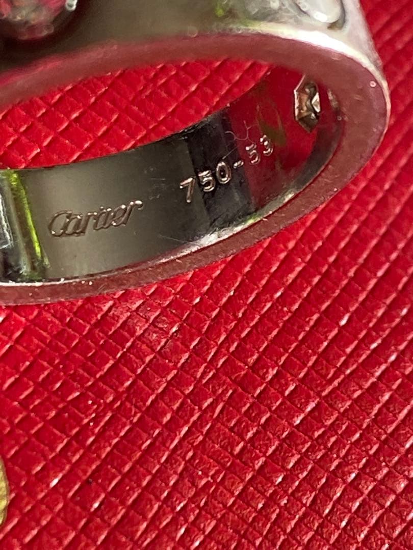 Cartier ラブリングハーフダイヤホワイトゴールド#53（13号）