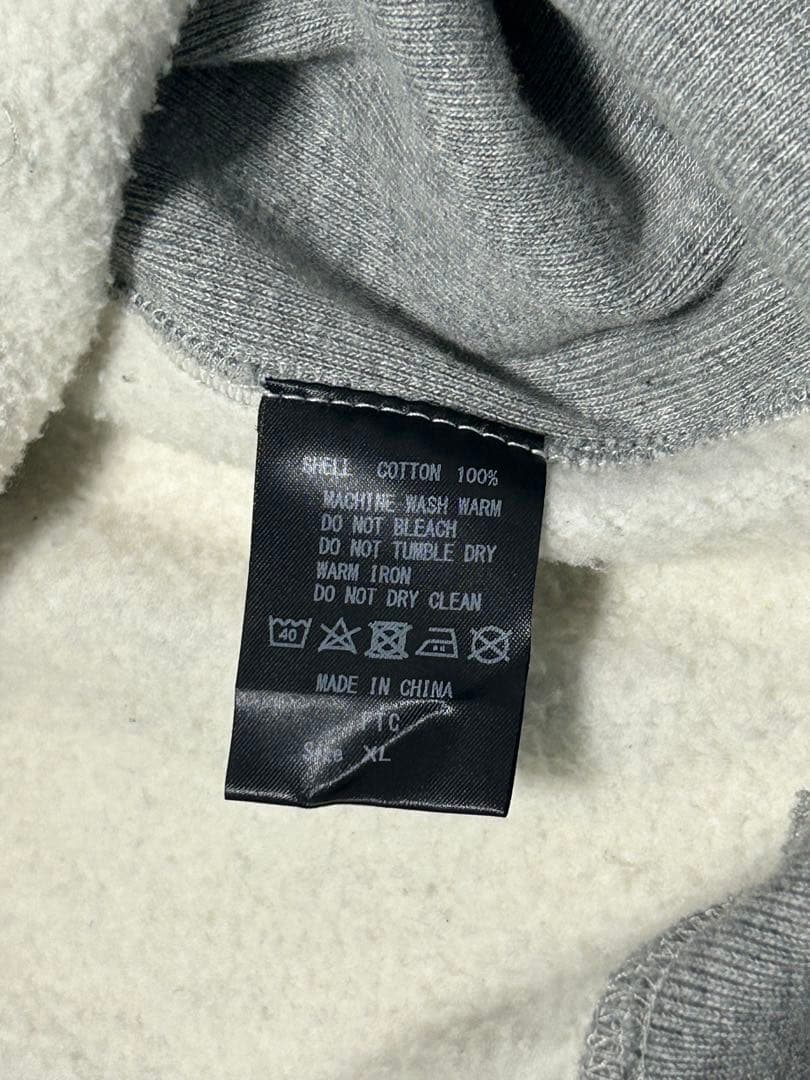 【大人気モデル】野村周平着用 FTC パーカー ボックスロゴ グレー 刺繍 XL