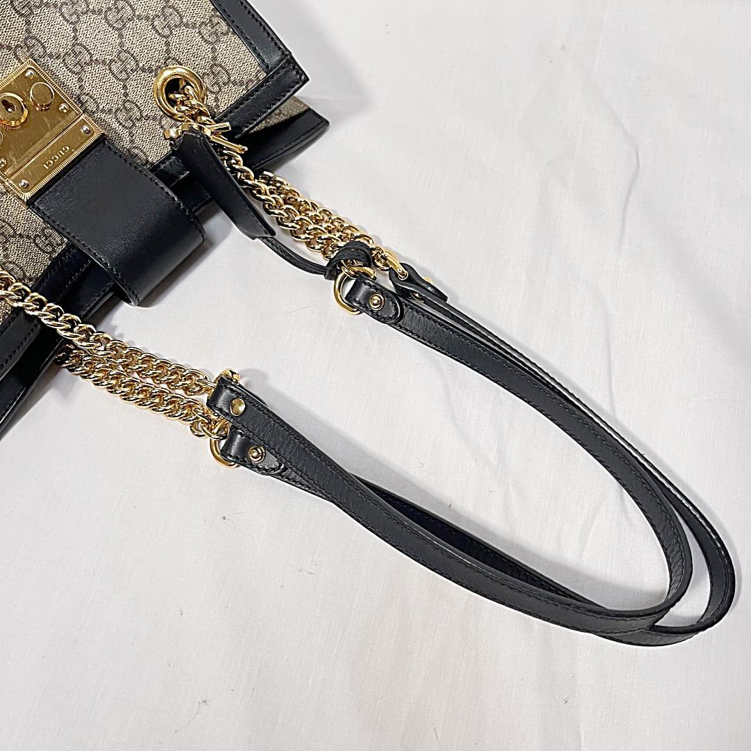 GUCCI グッチ パドロック GGスプリーム ハンドバッグ チェーンショルダー