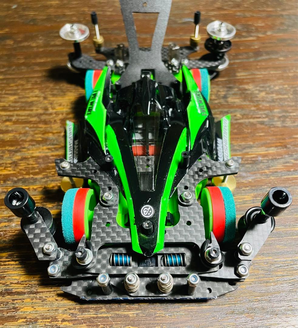 ミニ四駆MSスギヤマ式フレキ鳥居残しV字カット2軸ATスラダン1軸アンカー