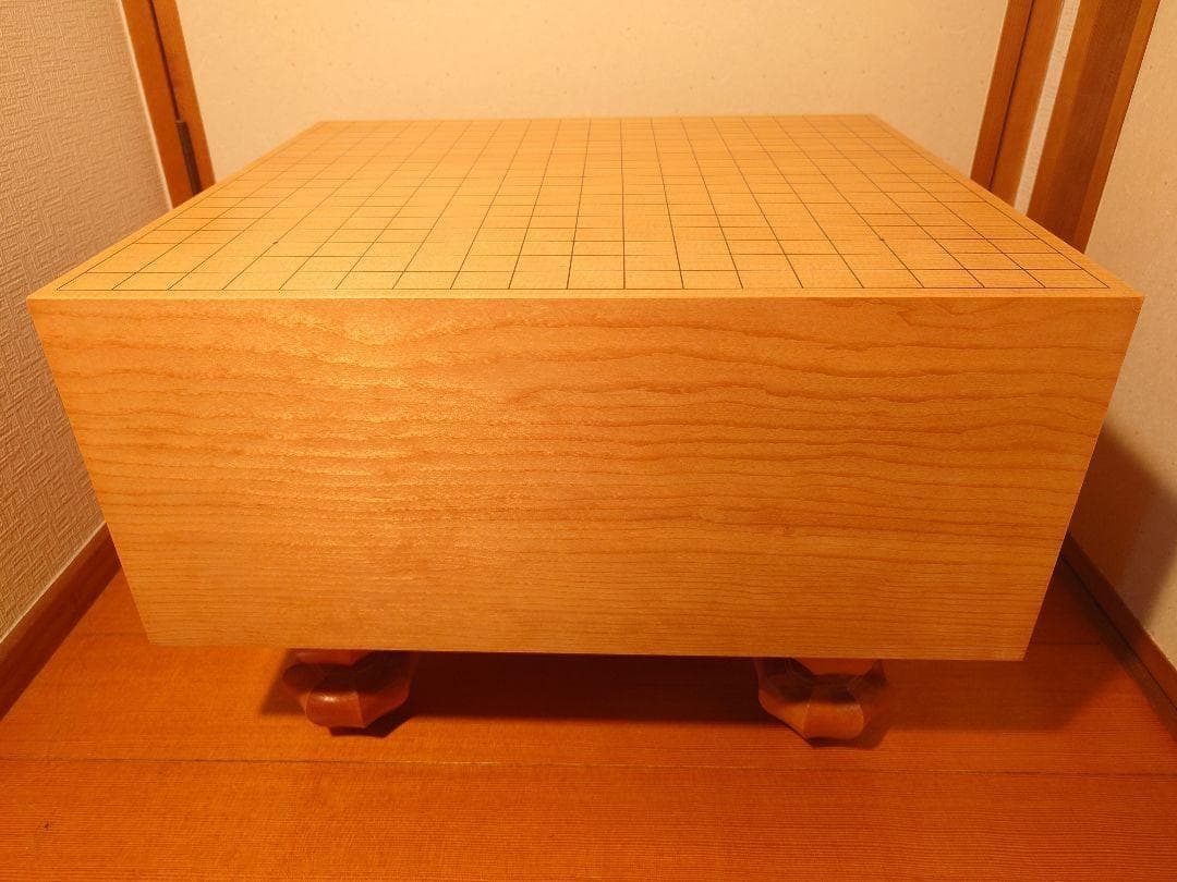 木製囲碁盤 格子模様 脚付き 未使用品