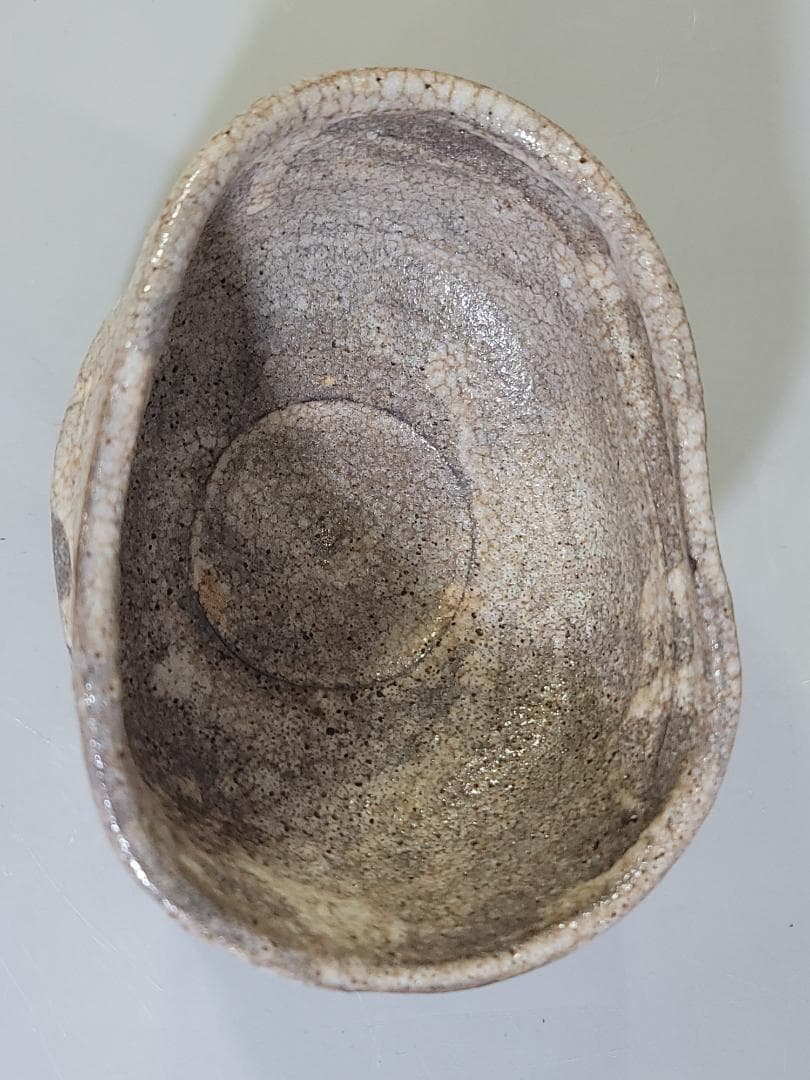 茶道具 鼠志野沓茶碗 時代物 古美術 DT457 美術品・アンティーク