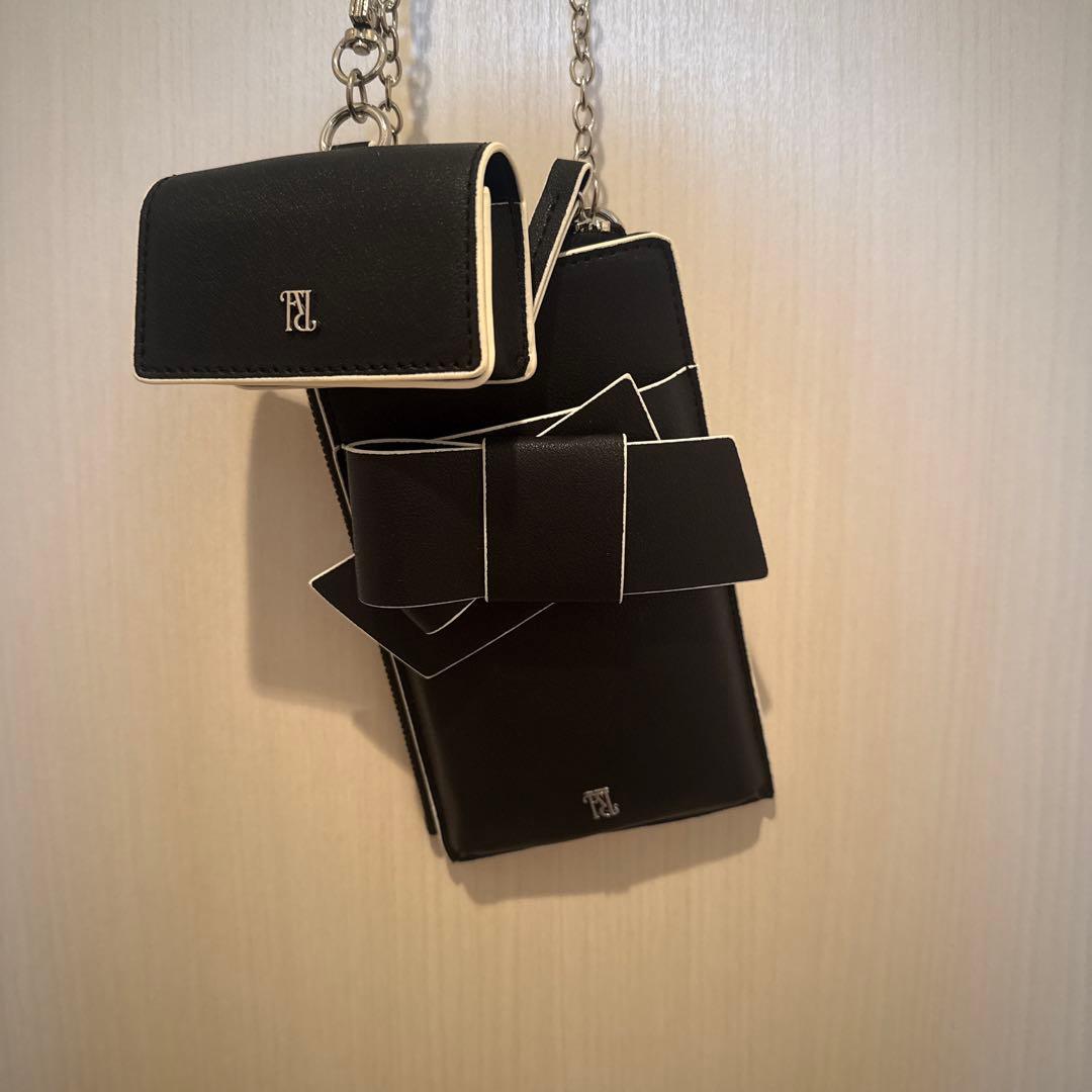 FRAY I.D ルエル リボンマルチショルダー スマホショルダー ブラック