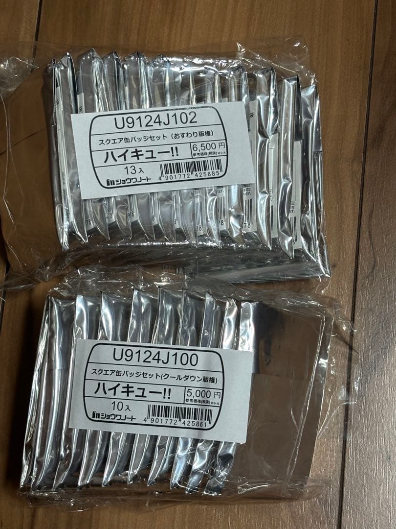 ハイキュー スクエア 缶バッジ クールダウン おすわり 2種セット