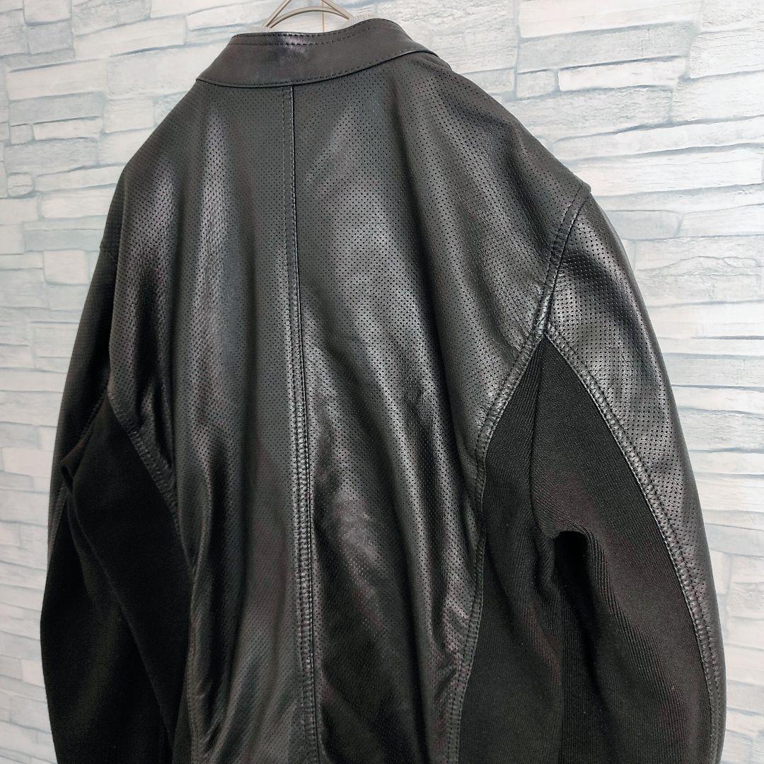 超希少】DIESEL☆シープスキン パンチングレザージャケット M 黒 虎