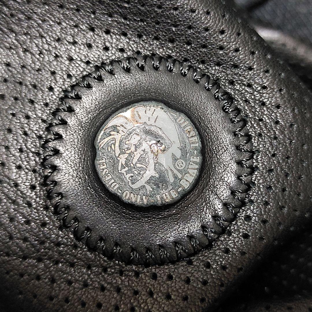 超希少】DIESEL☆シープスキン パンチングレザージャケット M 黒 虎