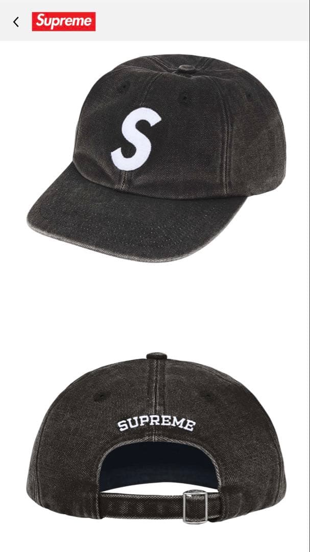 新品‼️Supreme Pigment Coated Canvas S Logo