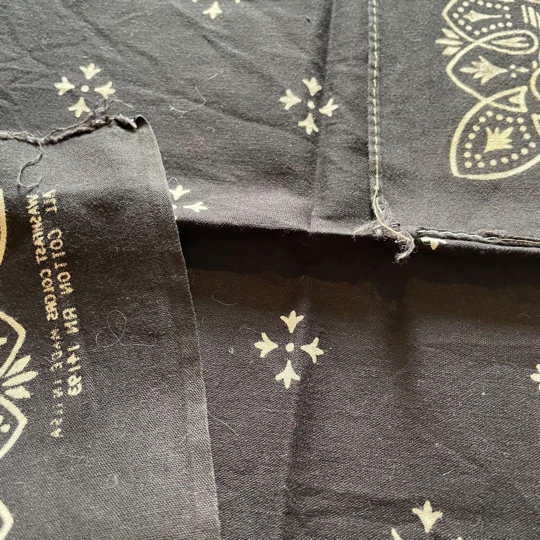 レア　60s アイアンクロス　ブラック　バンダナ　USA製　ビンテージ