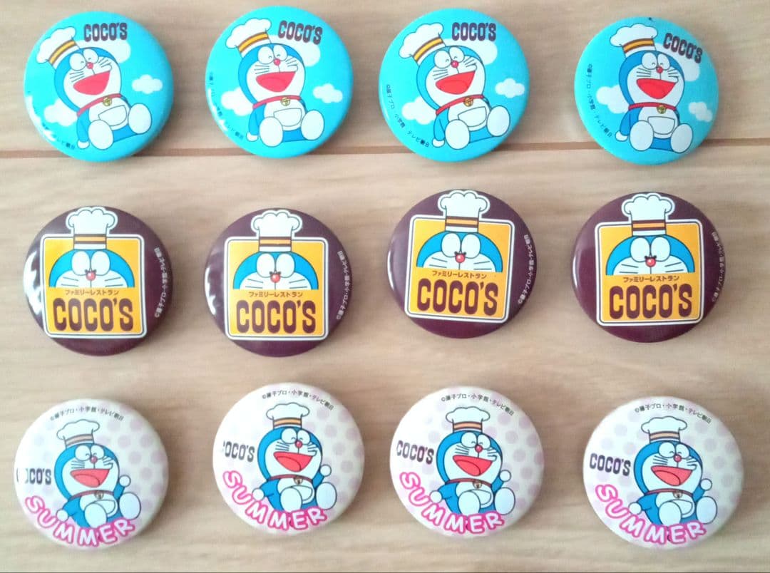 レトロ！自宅保管品 中古美品 ドラえもん ココス 缶バッジ 36個セット
