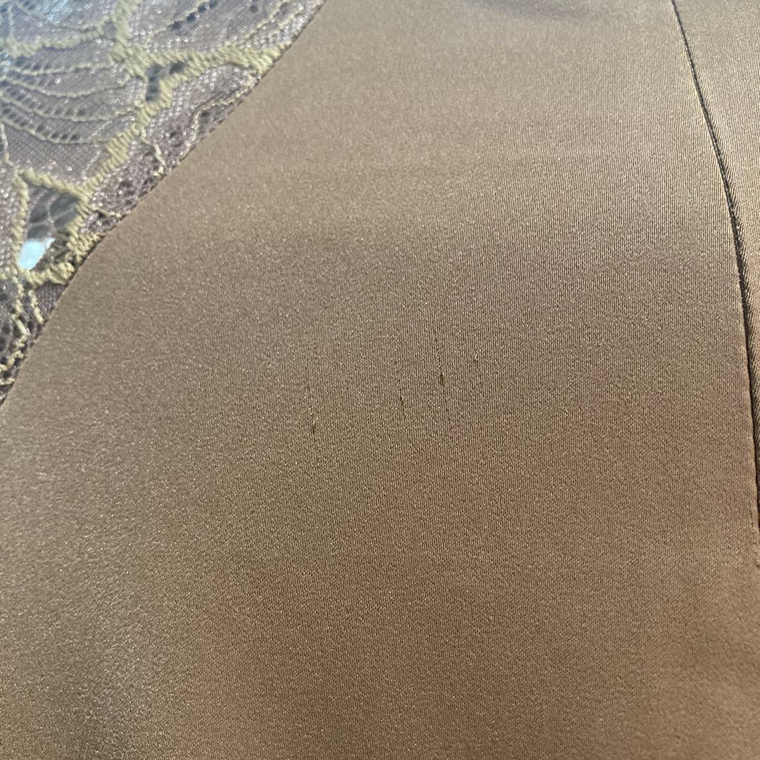 タグ付き　LEja レーススリットAラインロングワンピースドレス　BROWN