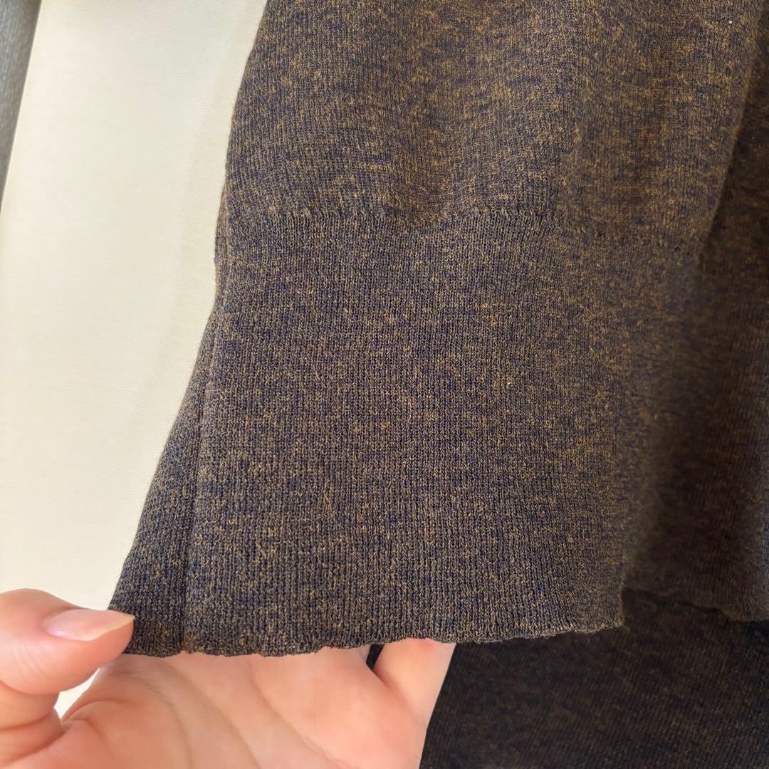 アダムエロペ ラミーニットポロシャツ　ネイビー　2025ss