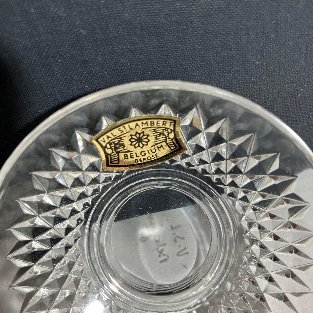 ベルギー王室御用達名門ガラス会社のカッティングガラス盃3点（日本の三ッ