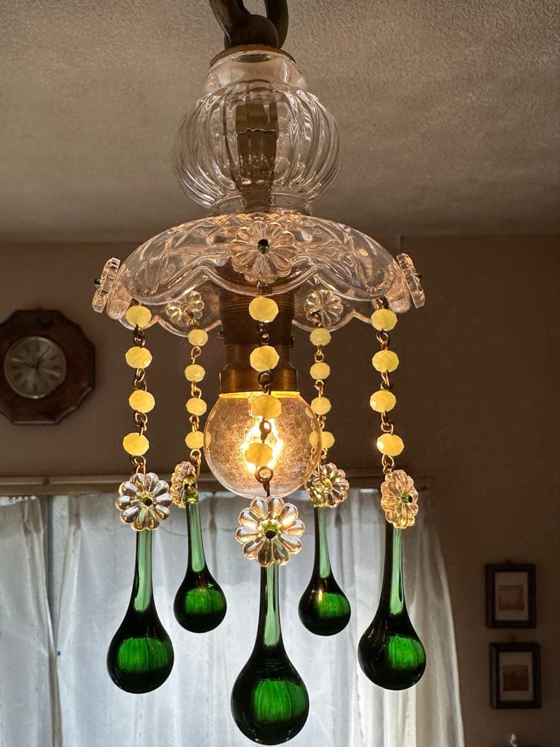 1920年代 フランス アンティーク グリーンムラーノガラスのミニ