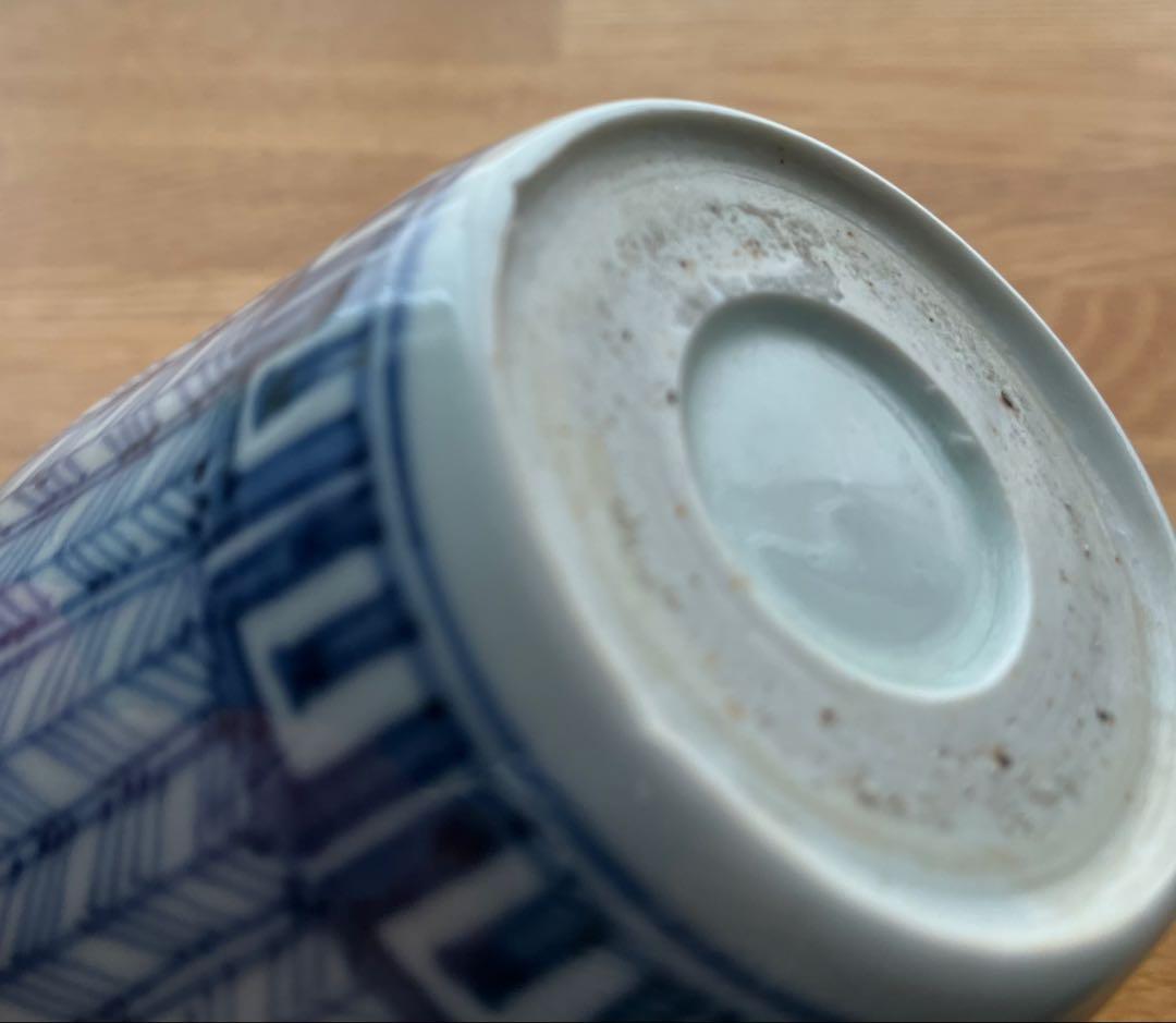 蕎麦猪口　古伊万里　矢羽根　染付　そば猪口　江戸時代　アンティーク　骨董　食器