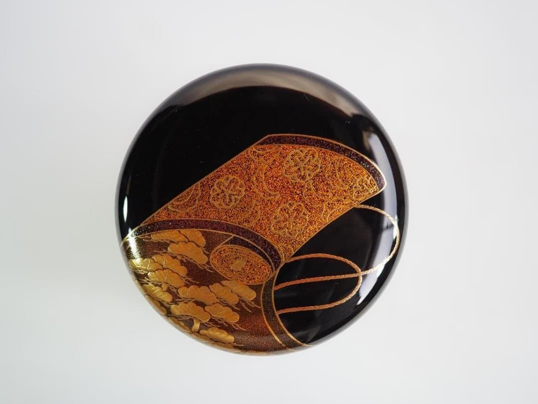 裏千家15世鵬雲斎宗匠御書付『絵巻蒔絵大棗』2代清瀬一光造（共箱