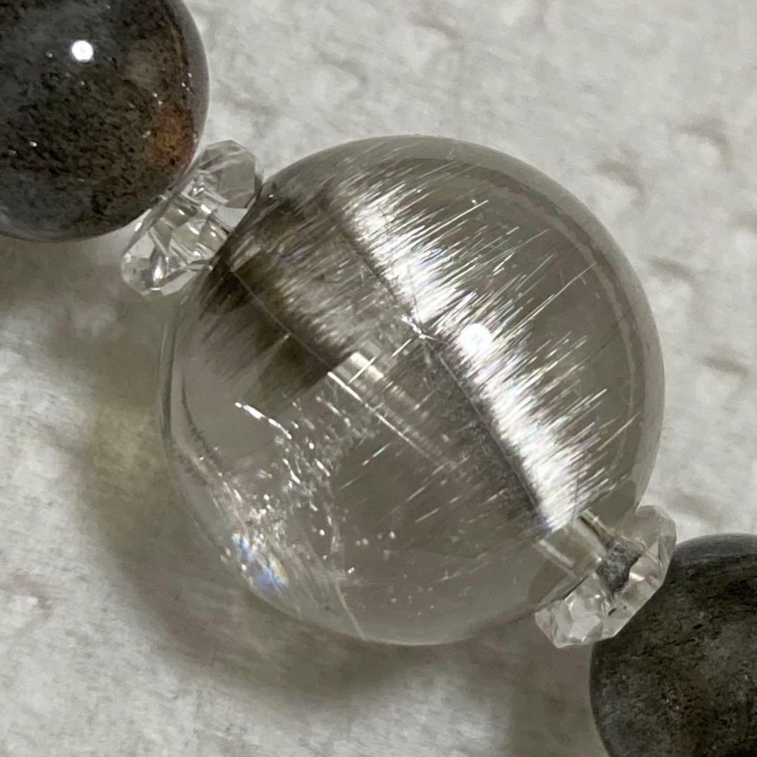 プラチナルチル×ラブラドライトのブレスレット