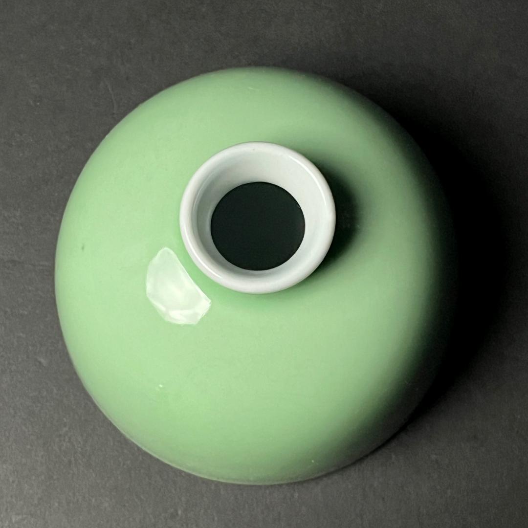 唐物 粉緑釉暗刻龍紋太白尊 大清康煕年製 款 中国美術 古玩 SN664