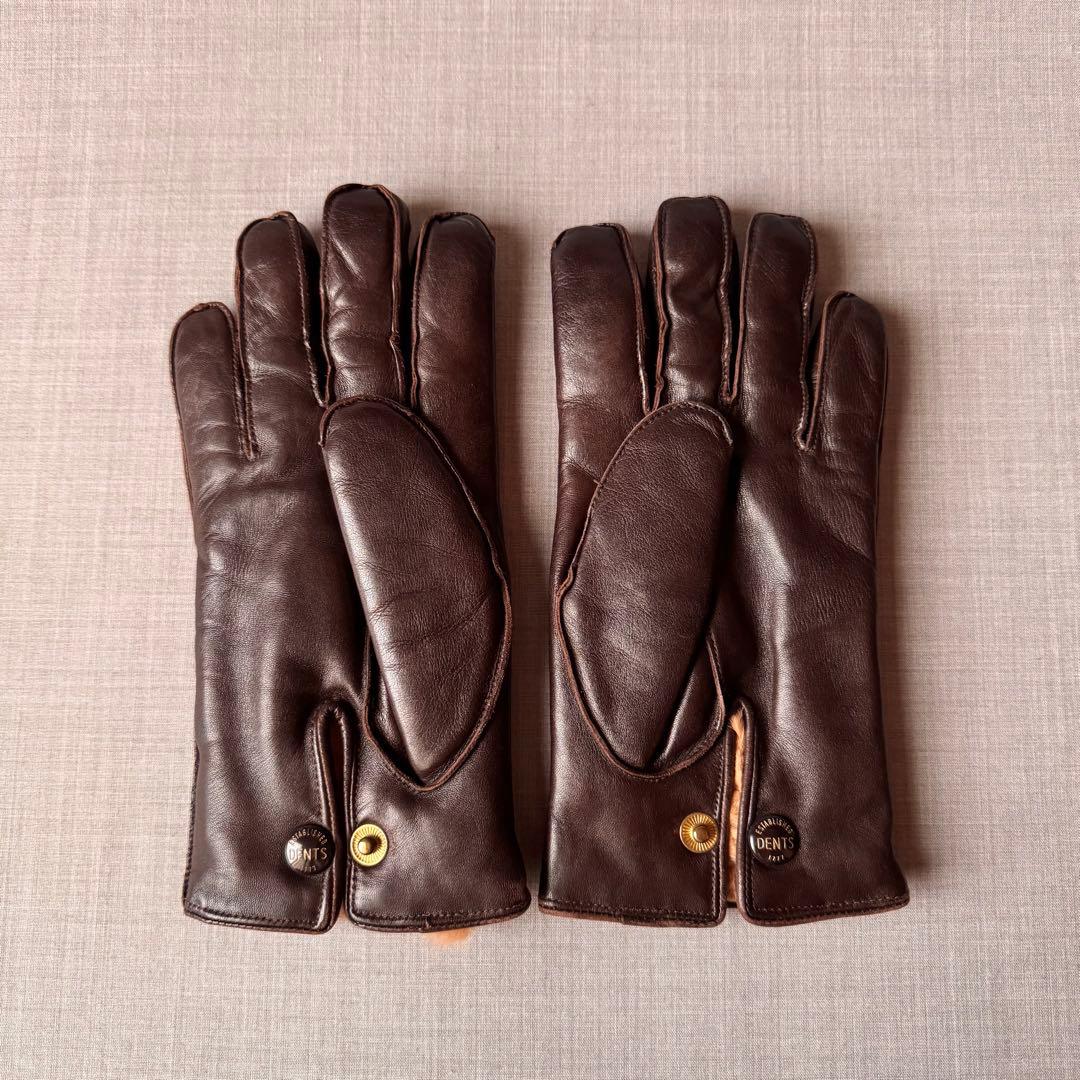DENTS デンツ 内ファー レザーグローブ ブラウン DENTS（デンツ