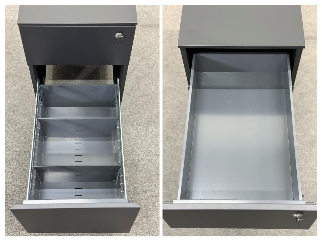 カッシーナイクスシー□AFドロアー 鍵付き 黒 デスクワゴン 袖机