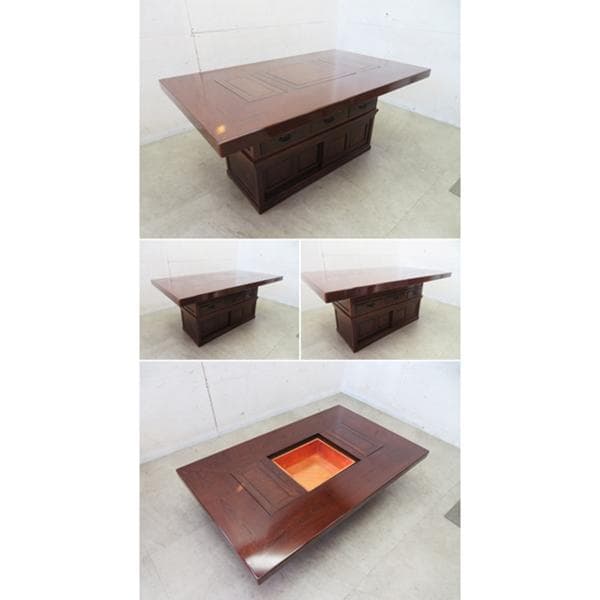 美品■銘木■鉄刀木■民芸囲炉裏テーブル■ダイニングテーブル/座卓■最高級■