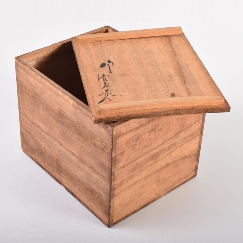 織部焼　四方皿　銘々皿　六客　在銘　共箱　C　6961