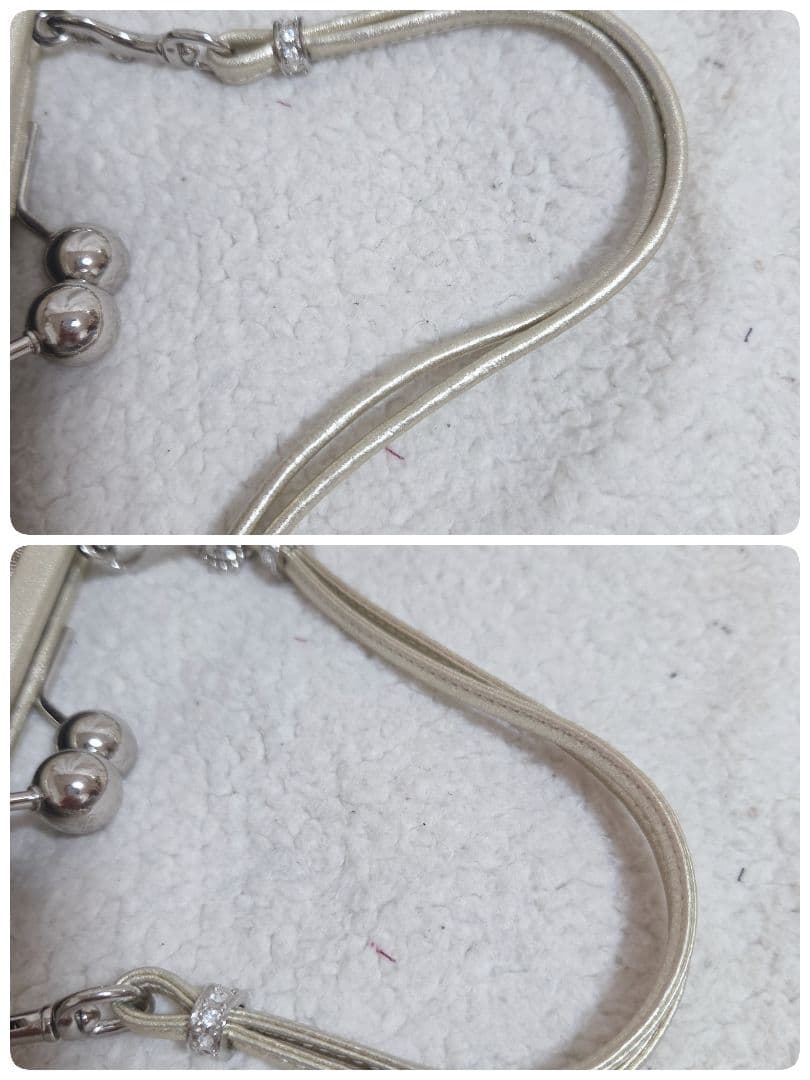 コーチ がま口バッグ シグネチャー ベージュ ゴールド　パーティーバック