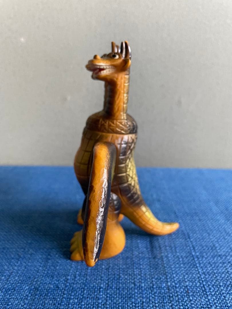 【当時物】ミウラ　パチ怪獣　キングギドラ風ソフビ　二頭