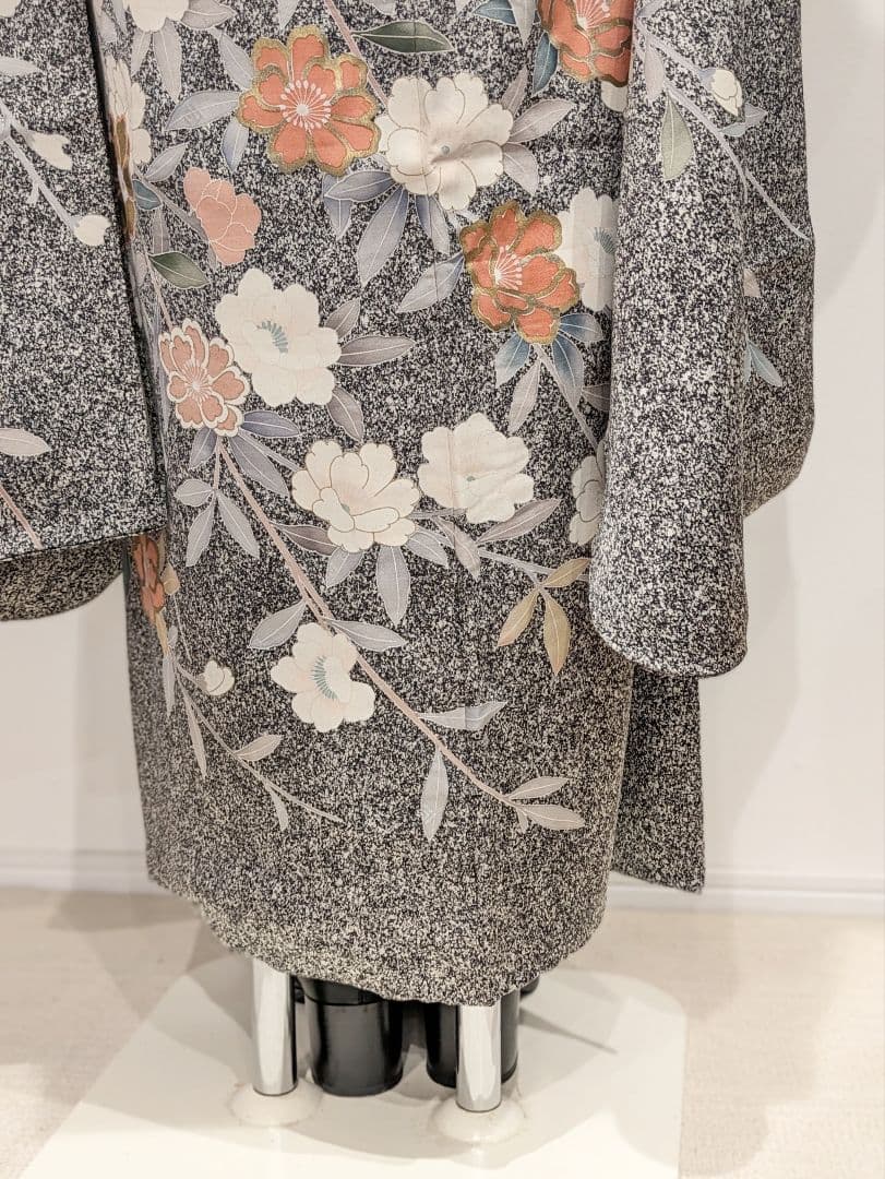 振袖フルセット 身丈171裄65 叩き染め グレー 金彩 シルバー 逸品 成人式