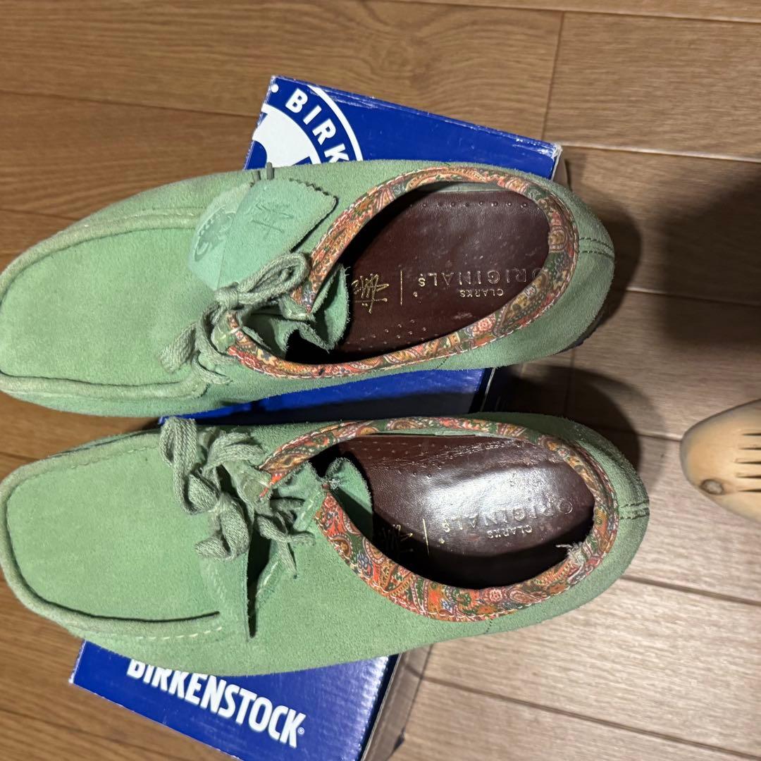 Stussy Clarks wallabee green UK9 コラボ