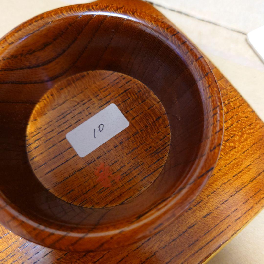 欅 杢目沈金 銘々盆