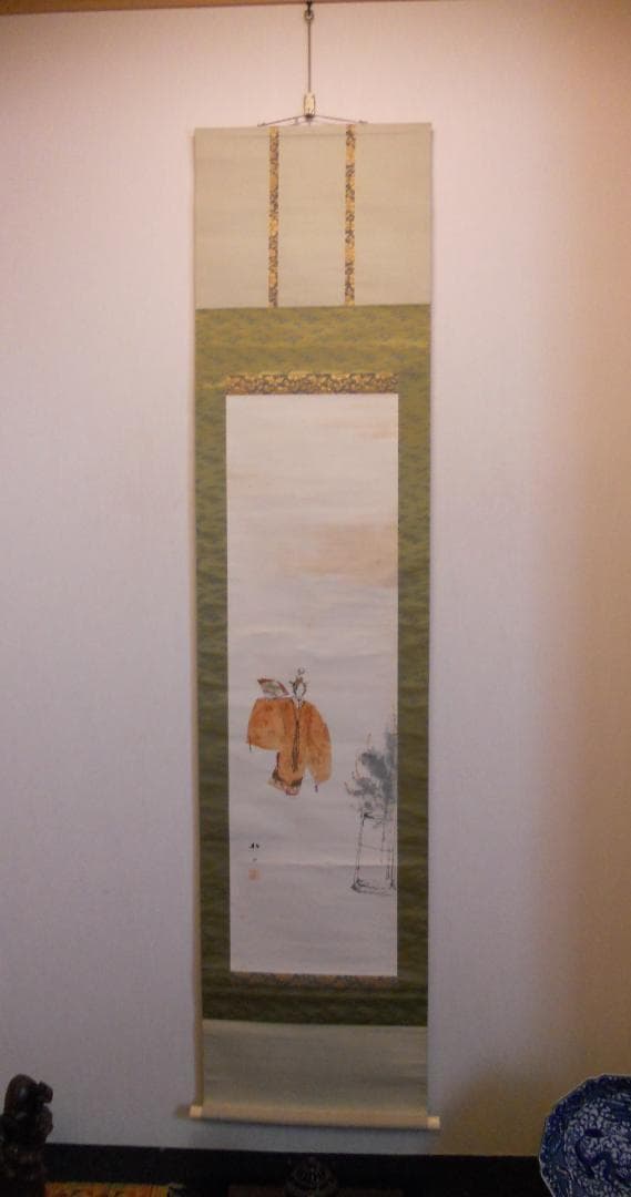 掛け軸 藤井松山 作 『 羽衣 』 紙本 希少 軸装 茶道具 茶掛け 掛軸 です