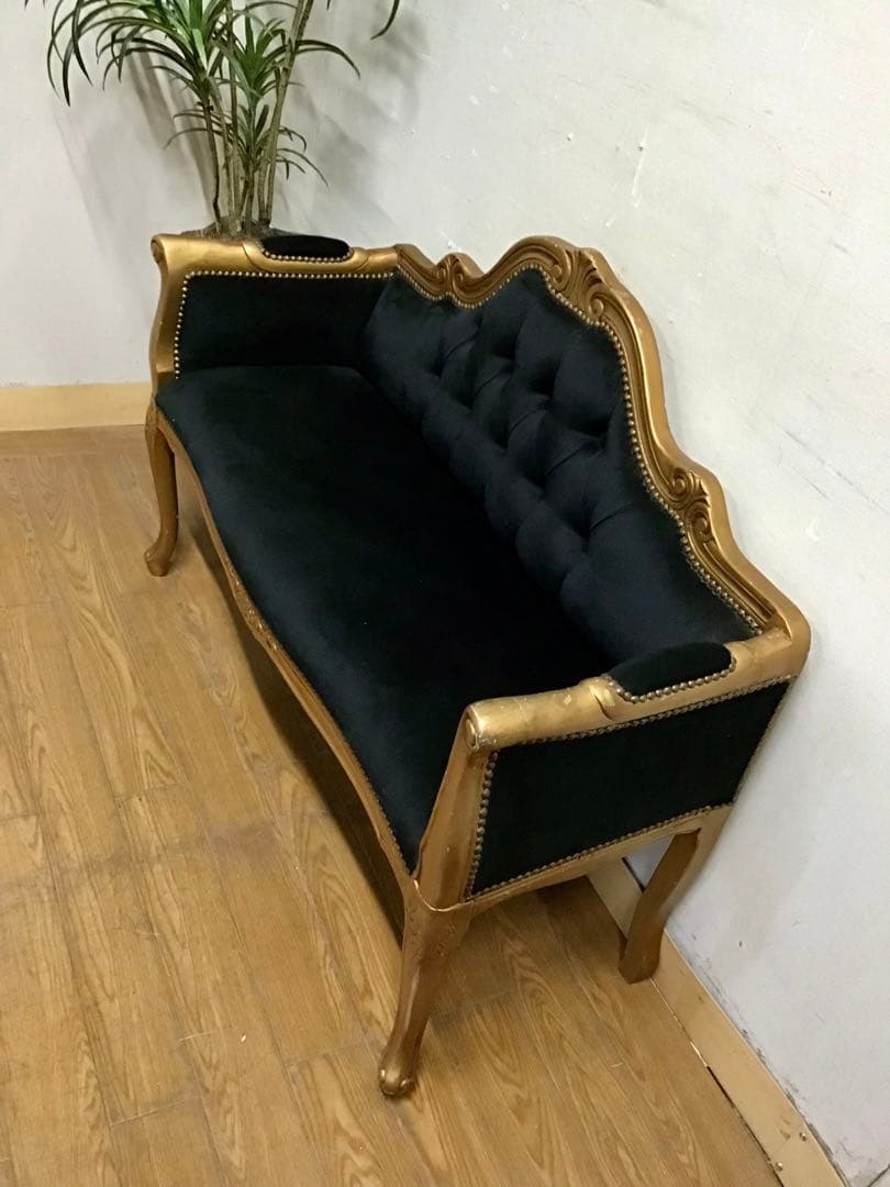 管229☆イタリア製☆アンティーク☆ロココ調☆ベンチソファー