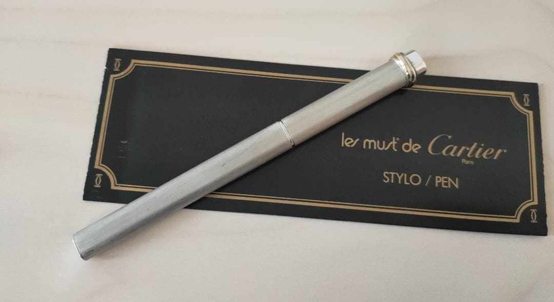 ヴィンテージ カルティエ　Cartier　トリニティ　ボールペン　シルバー　箱付