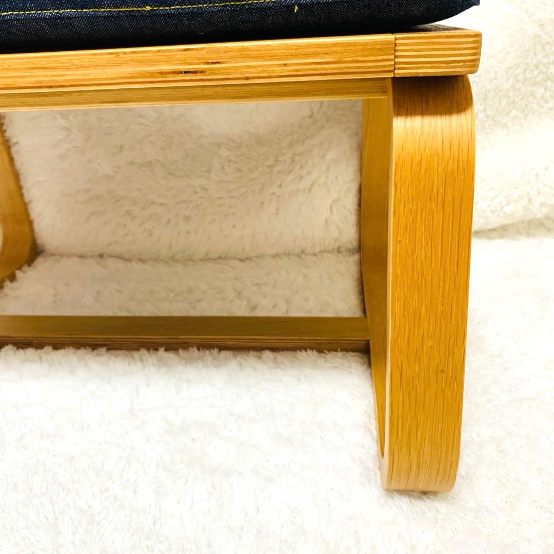 極美品　無印良品 リビングでもダイニングでもつかえるベンチ2 デニムカバー