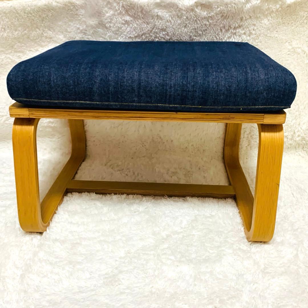 極美品　無印良品 リビングでもダイニングでもつかえるベンチ2 デニムカバー