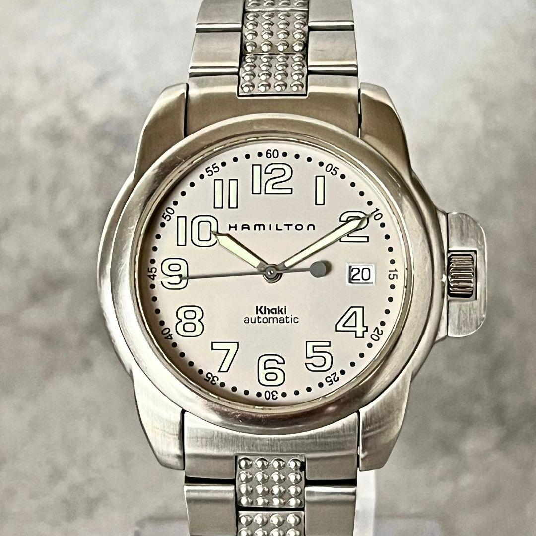 【とことこ】稼働良好 HAMILTON メンズ カーキ自動巻 裏スケデイト