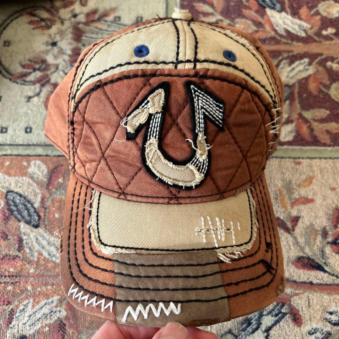 True Religion キルティングキャップ ブラウン/ベージュ まとめ売り