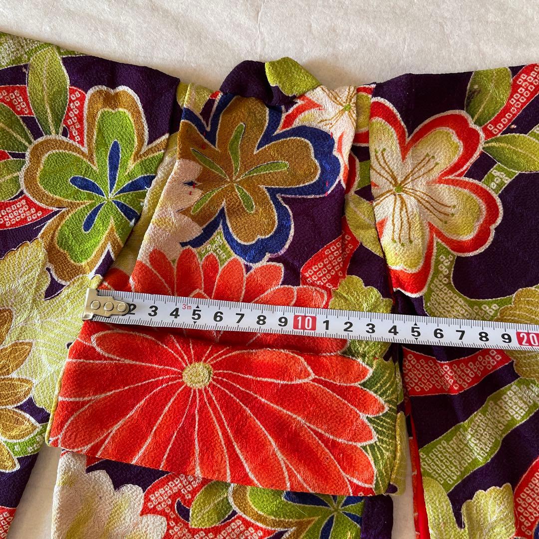 古布 紋縮緬 人形の着物 10号 120708