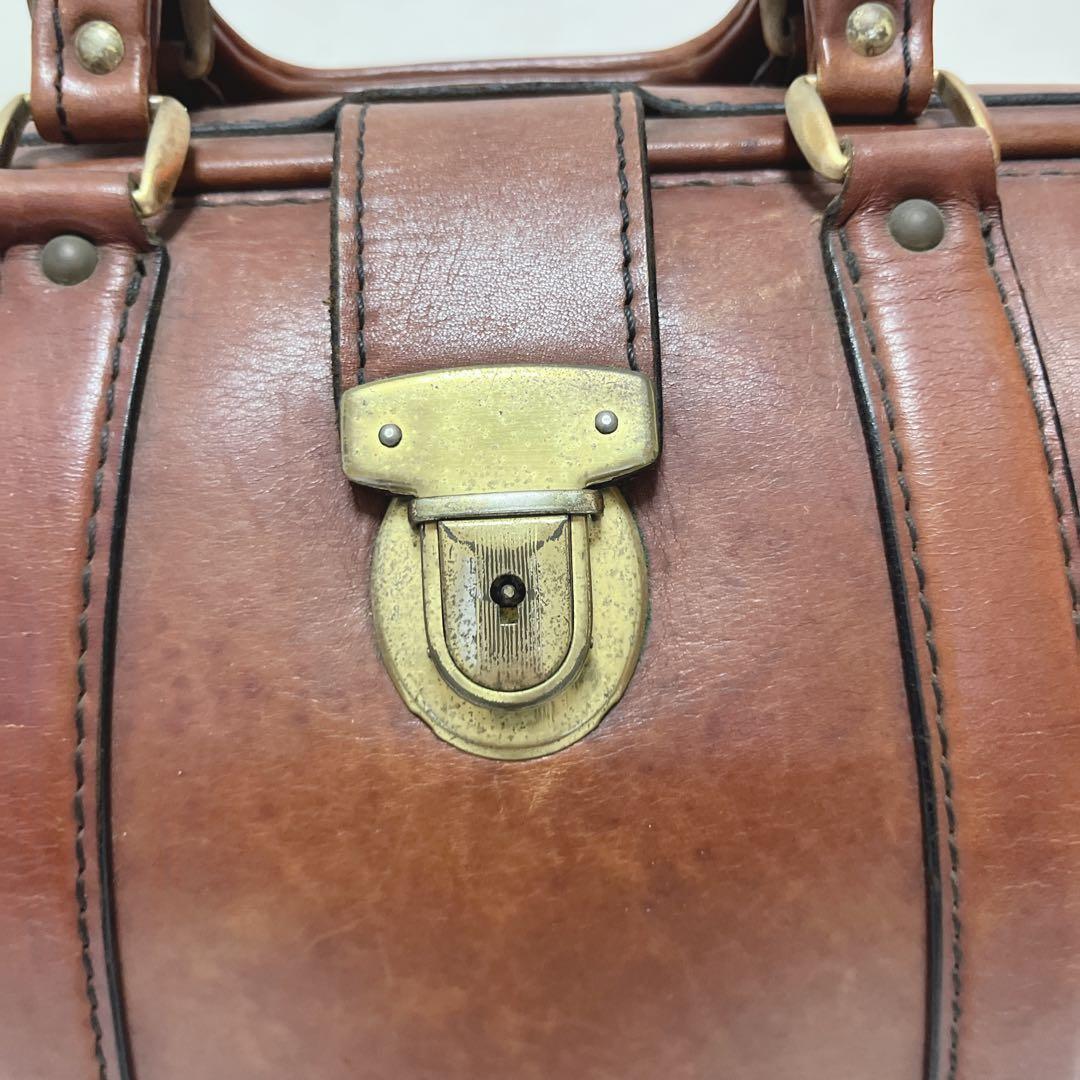 昭和レトロ本革レザードクターボストンバッグ カバン鞄アンティーク