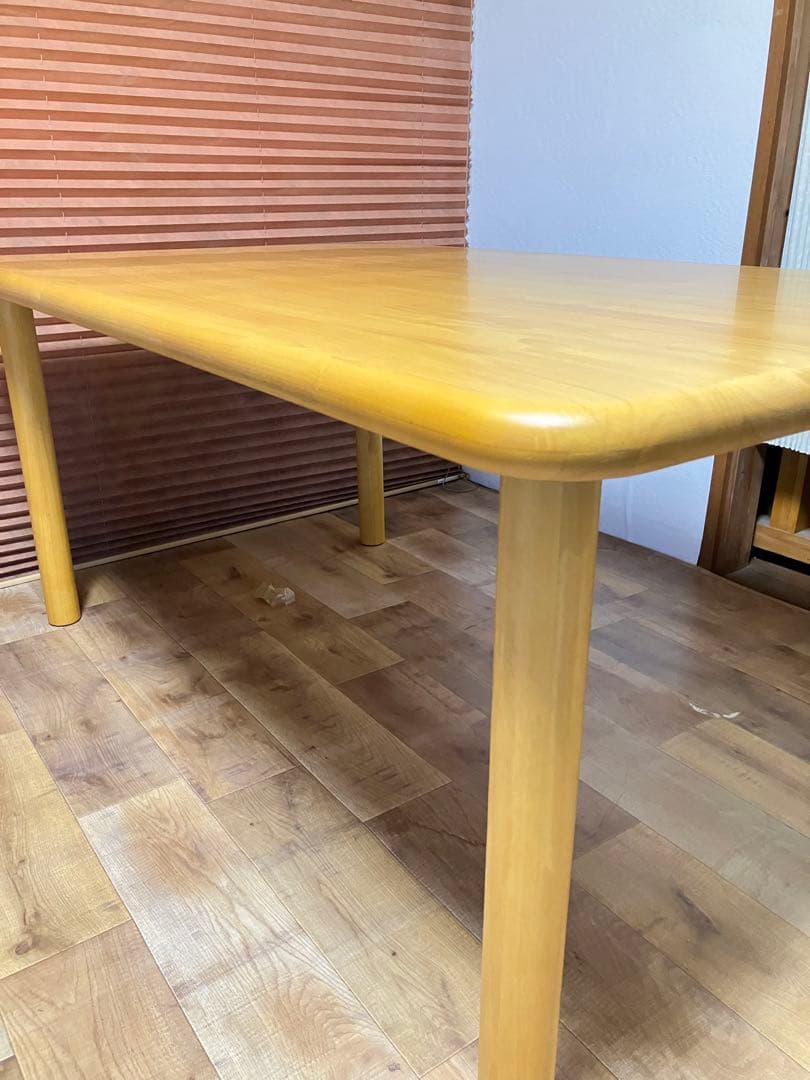 貞刈製作所　高齢者施設向け木製テーブル150cm長方形　4人掛け　テーブル　介護