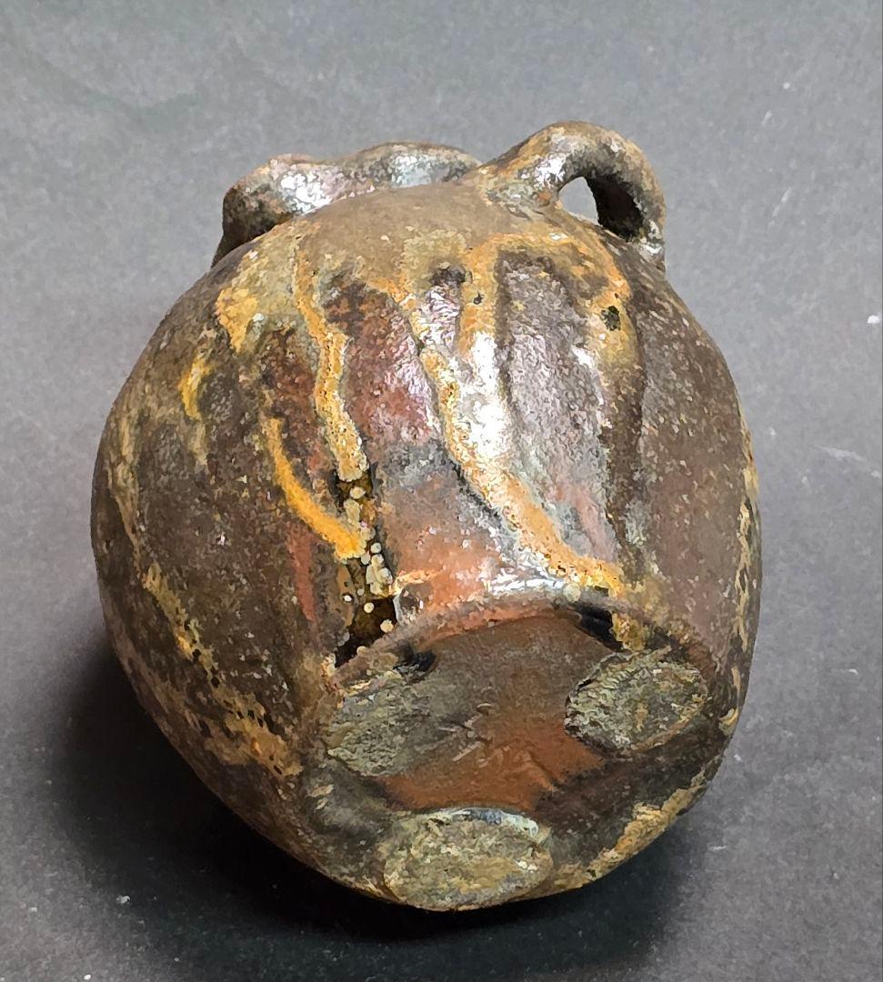 越前自然釉お歯黒壺。