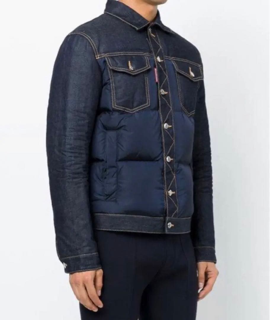 未使用Dsquared2 ディースク ダウンジャケット50 デニム 明石家さんま