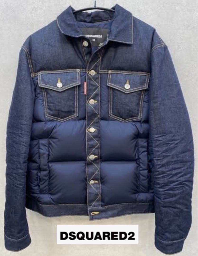 未使用Dsquared2 ディースク ダウンジャケット50 デニム 明石家さんま
