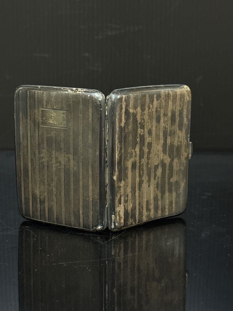 銀無垢 SILVER 950 刻印 銀製 煙草ケース アールデコ 約67.6g