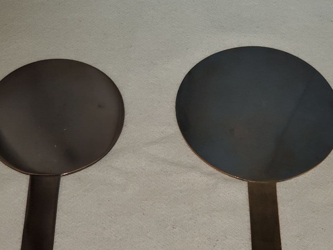 江戸銅鏡 藤原 光長　歴史研究用古物柄鏡