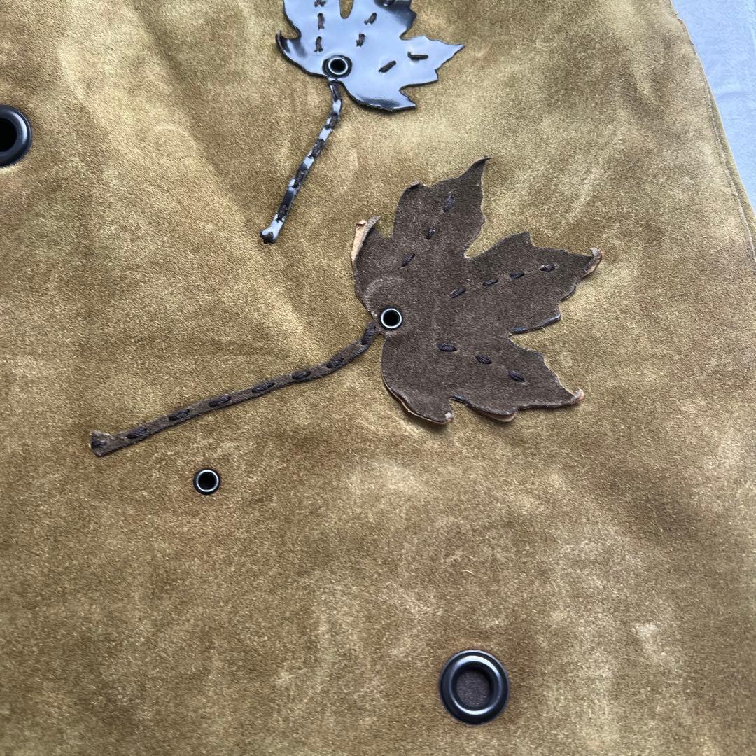 FW 99 Prada Suede Leaf Appliqué Skirt