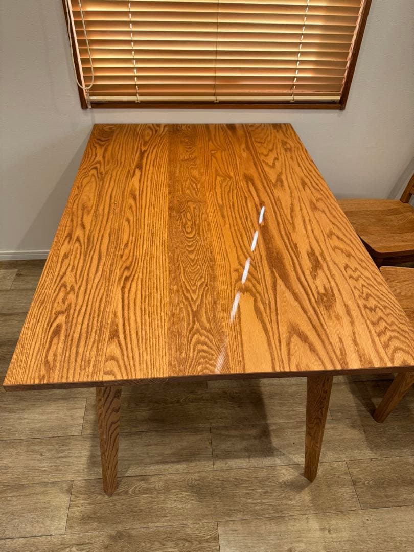 モモナチュラル　木製ダイニングテーブルとチェア2脚セット