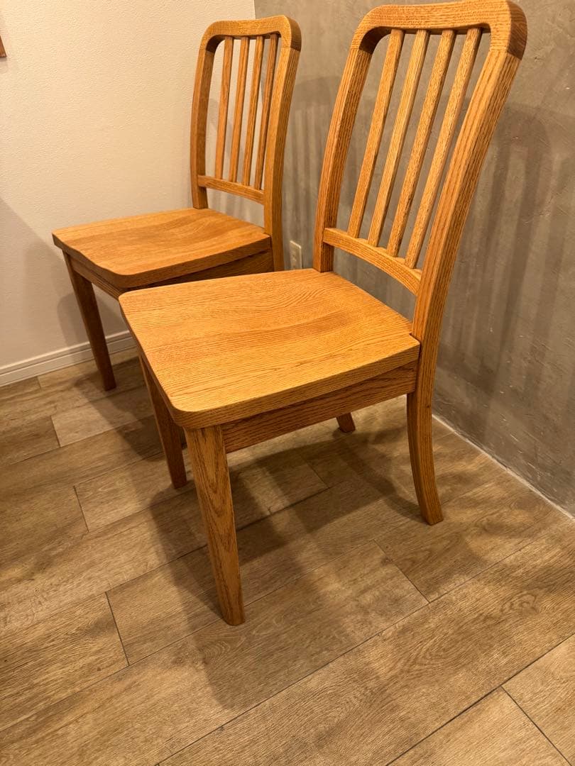 モモナチュラル　木製ダイニングテーブルとチェア2脚セット