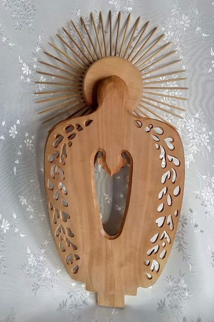 光背のみ#553 立像6.0寸用 放射光 火焔 透し彫◇白檀 木彫